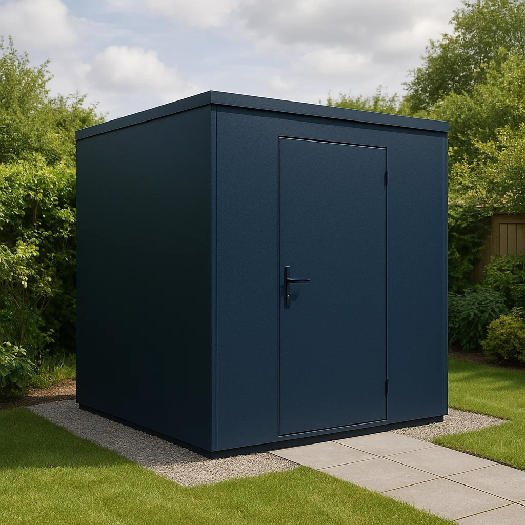 Abri de jardin en bois cabanon bleu acier extérieur moderne 210x210x230cm-Tapizor