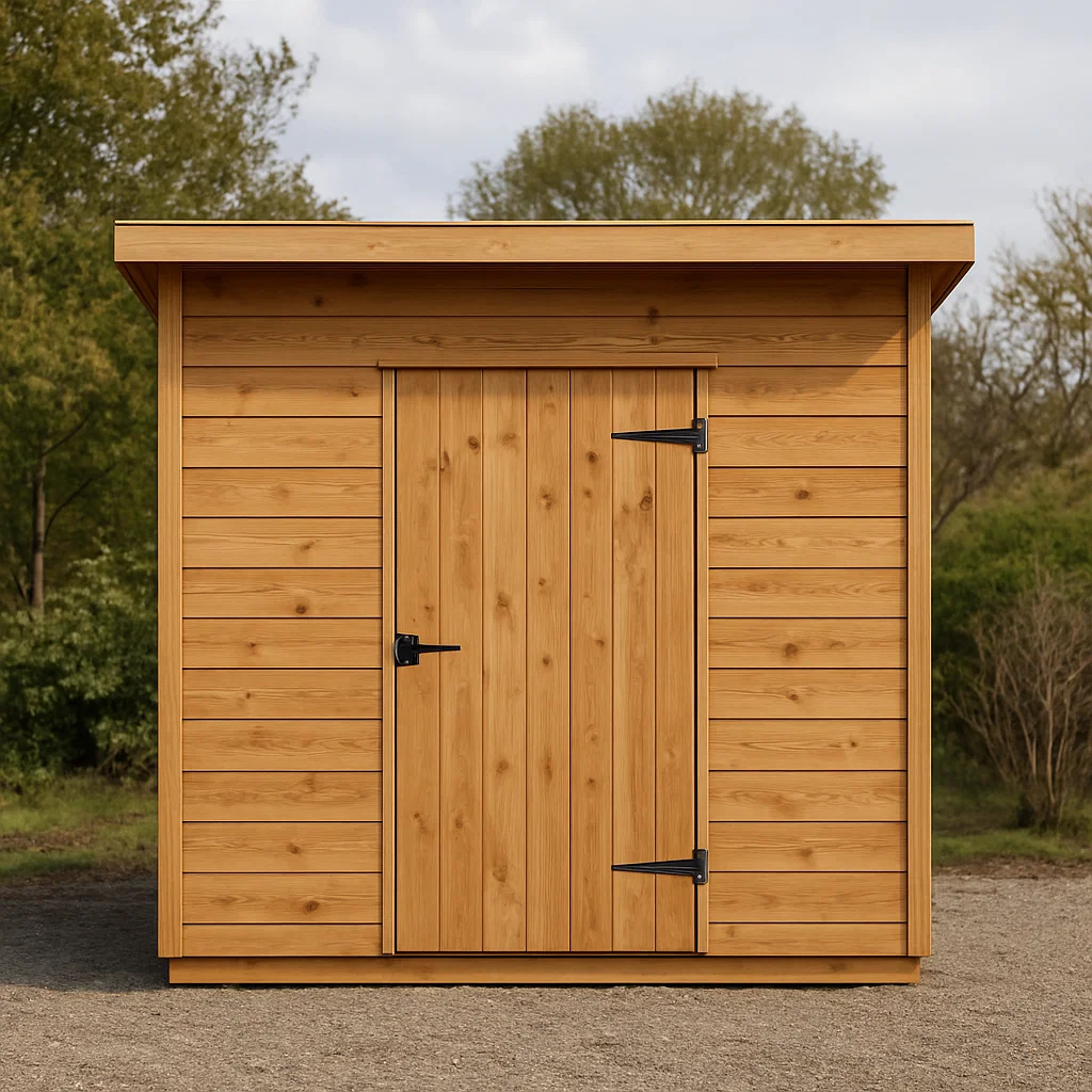 Abri de jardin en bois couleur bois naturel pour extérieur dimensions 206x200x224cm-Tapizor