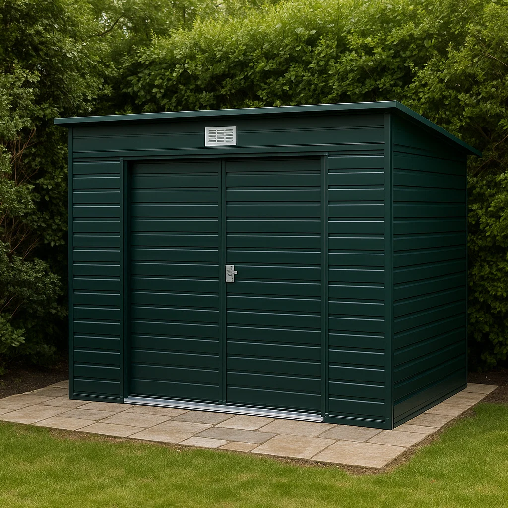 Abri de jardin en métal cobertizo verde metal exterior jardín 210x130x190cm-Tapizor