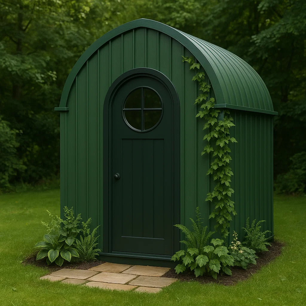 Abri de jardin en résine cabanon vert foncé en bois pour extérieur 150x150x220cm-Tapizor