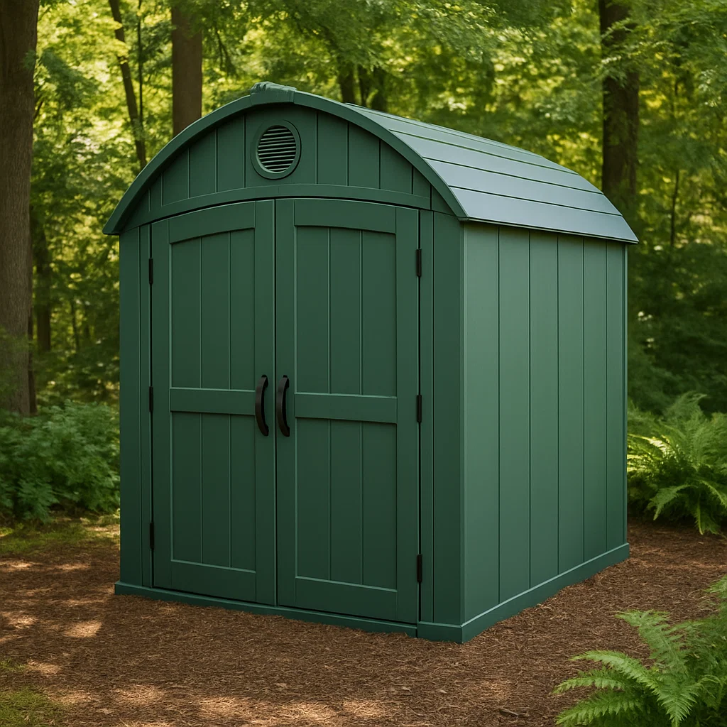 Abri de jardin en résine almacenamiento verde madera exterior bosque 190x160x220cm-Tapizor