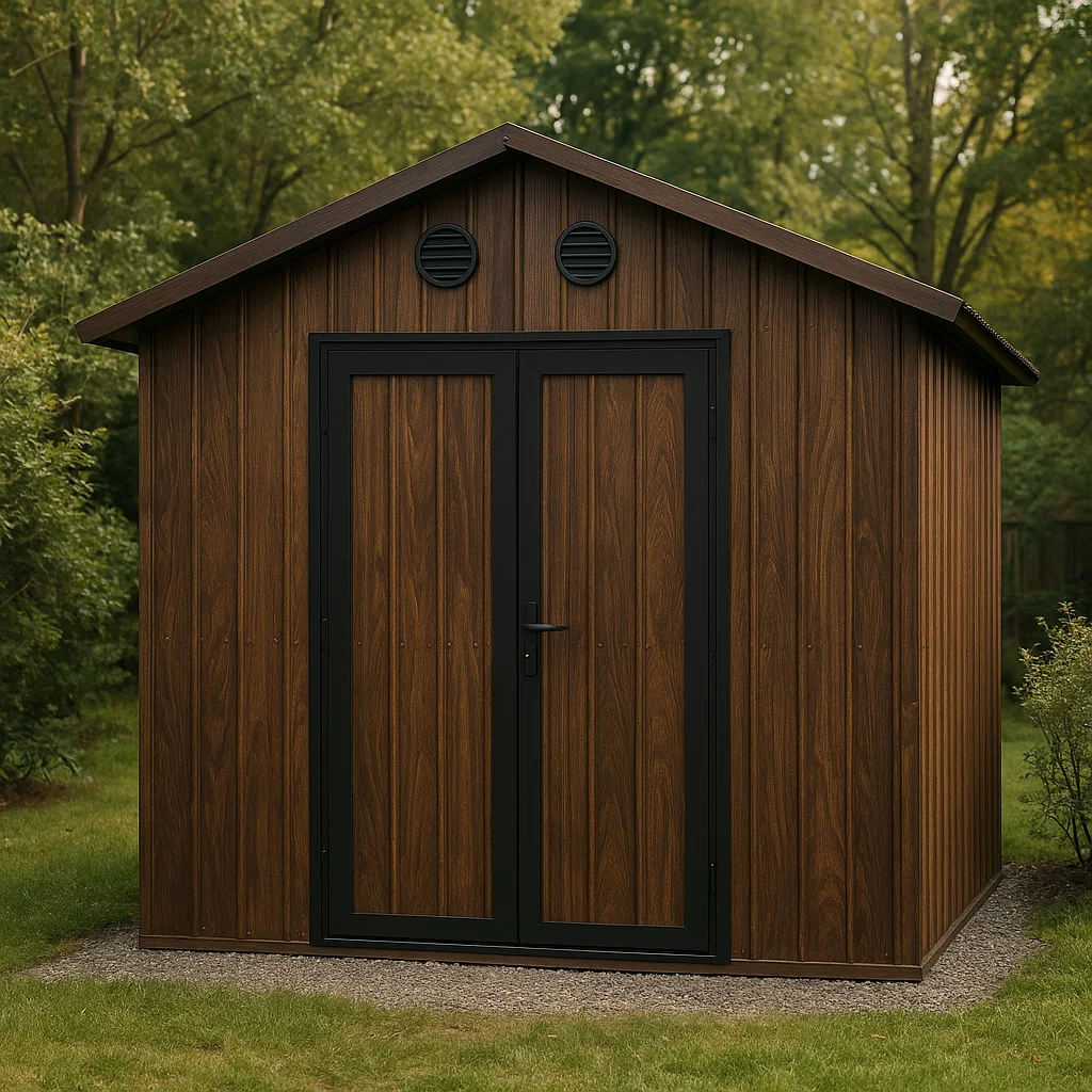 Abri de jardin en résine cobertizo marrón exterior jardín 240x190x230cm-Tapizor