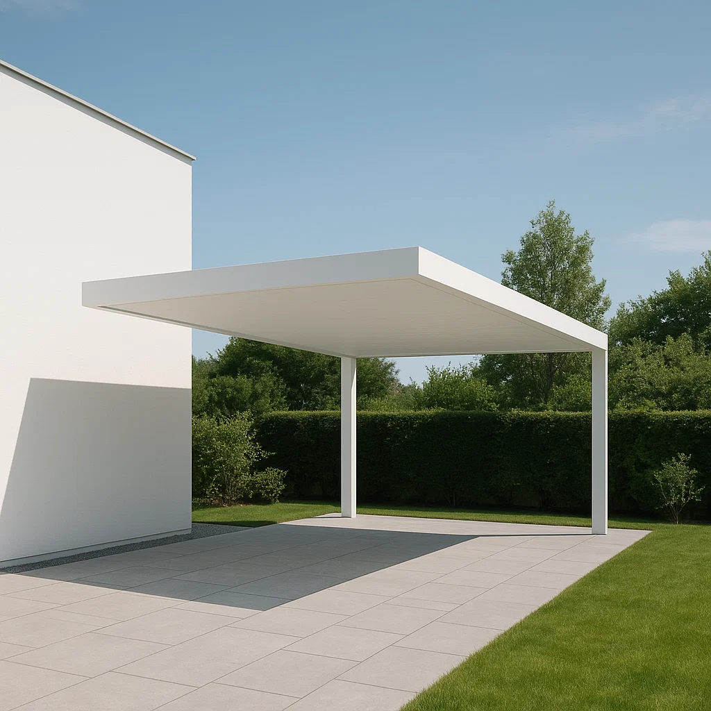 Pergola autoportante avec Structure en Aluminium Blanc Matériau Aluminium Utilisation : Terrasse Jardin Dimensions : 300cmx220cmx300cm-Tapizor