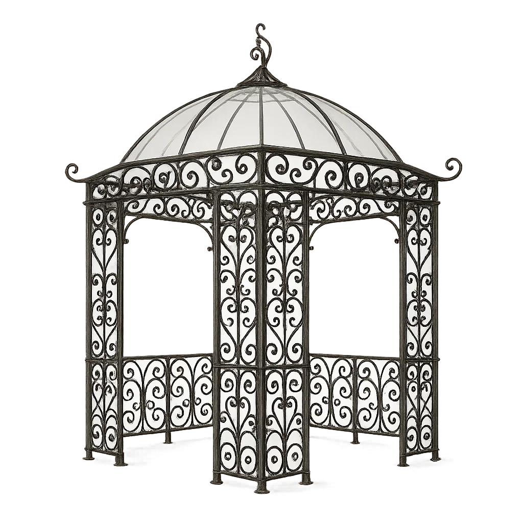 Tonnelle et kiosque exterior octogonal negra hierro forjado jardín terraza 350x350x380cm-Tapizor