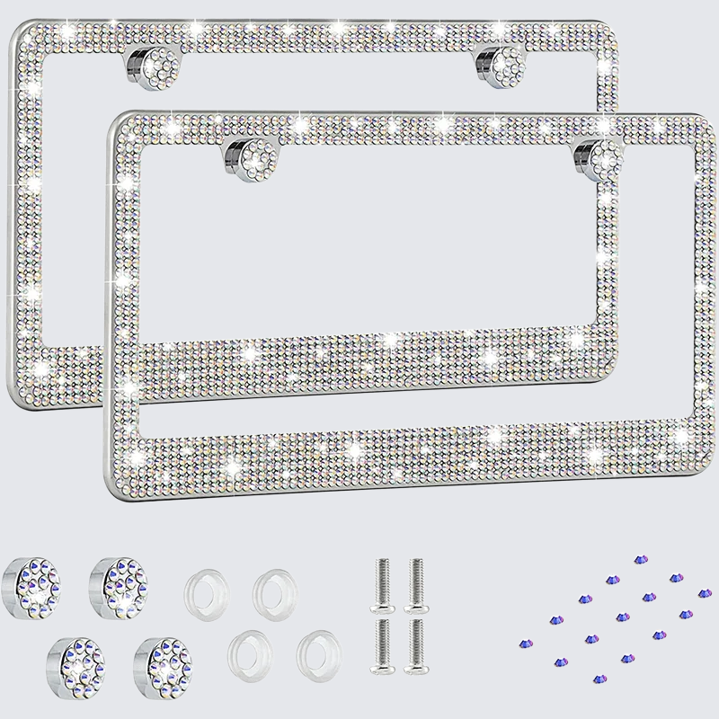 Acrylic Diamond License Plate Frame