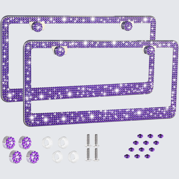 Acrylic Diamond License Plate Frame