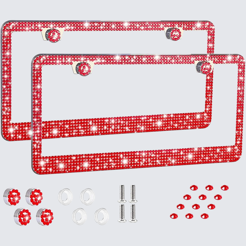 Acrylic Diamond License Plate Frame