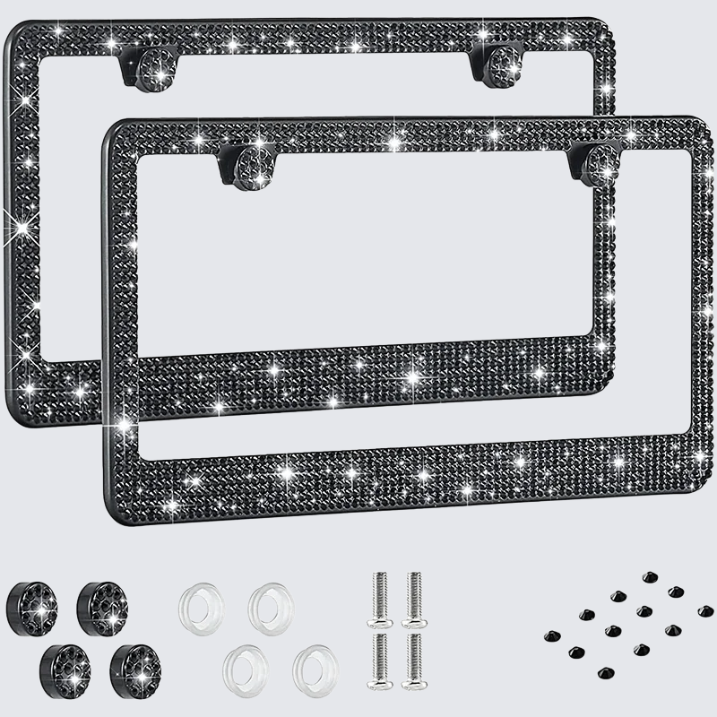 Acrylic Diamond License Plate Frame