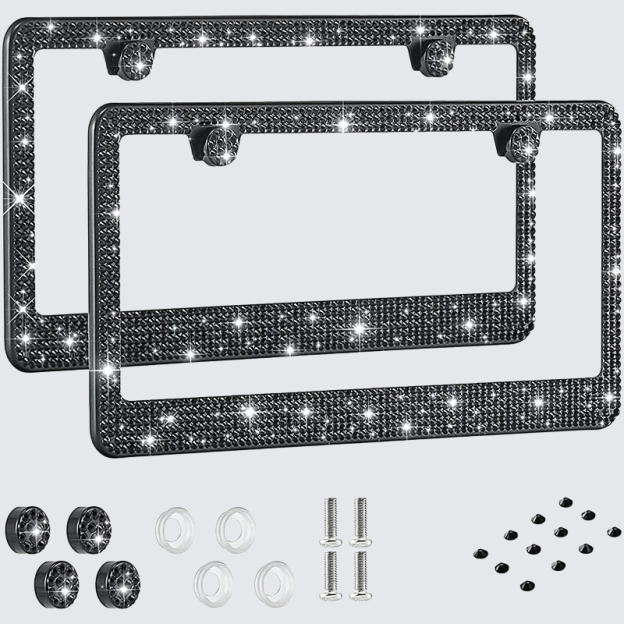 Acrylic Diamond License Plate Frame