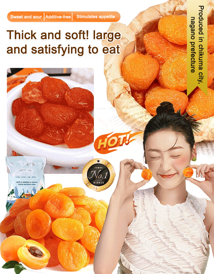 Sweet and sour sugar-free dried apricots