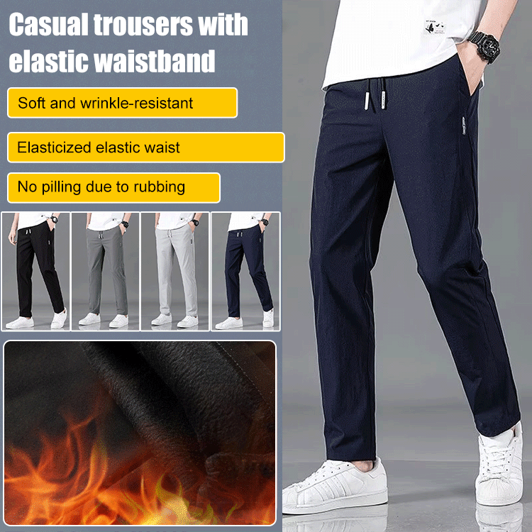 Casual trousers with elastic waistband