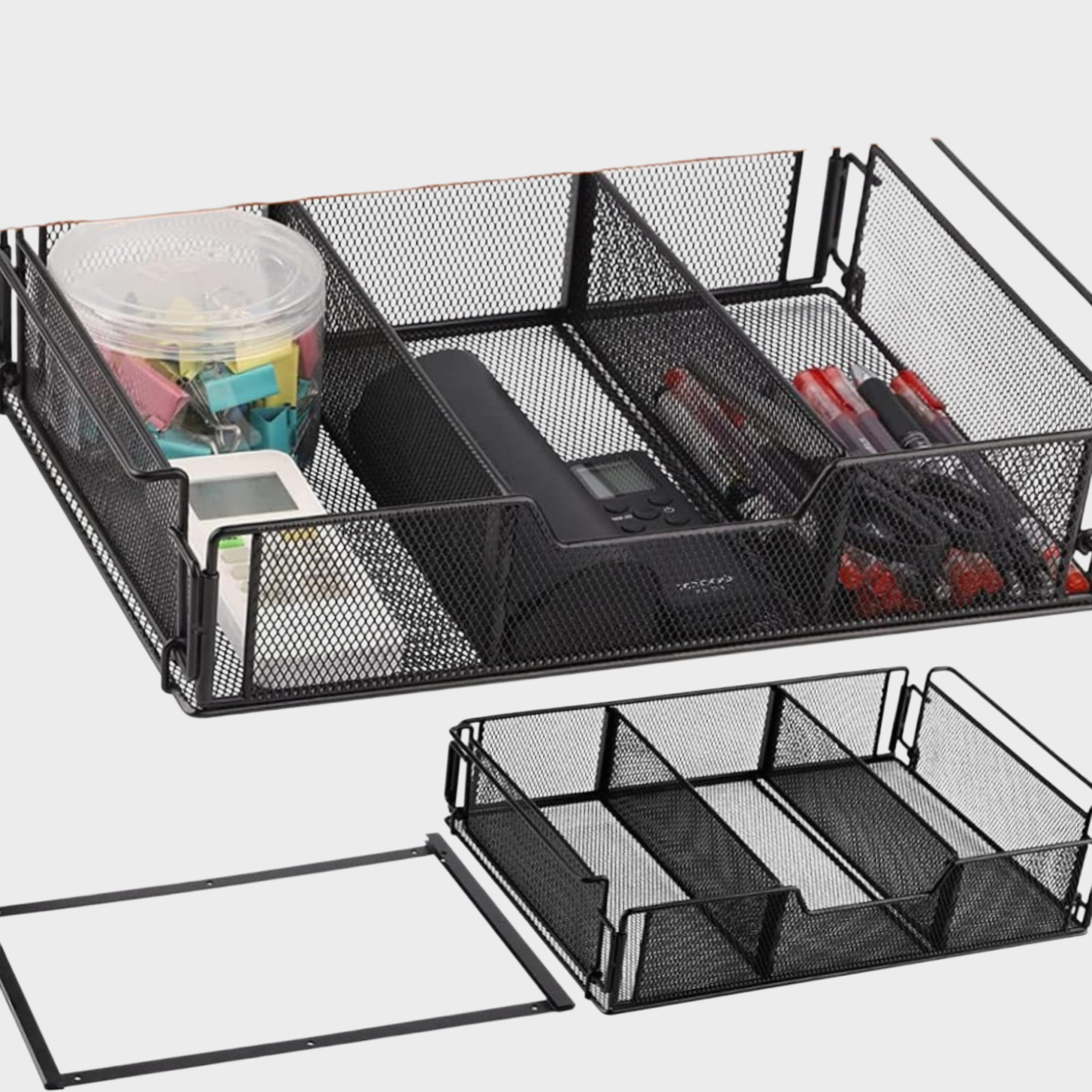 Under desk drawer dormitory under-hanging rack hanging desktop storage rack file cabinet under desk 