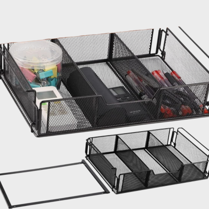 Under desk drawer dormitory under-hanging rack hanging desktop storage rack file cabinet under desk 