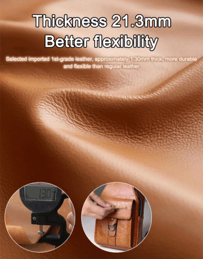 Premium genuine leather water-repellent chest bag shoulder crossbody bag