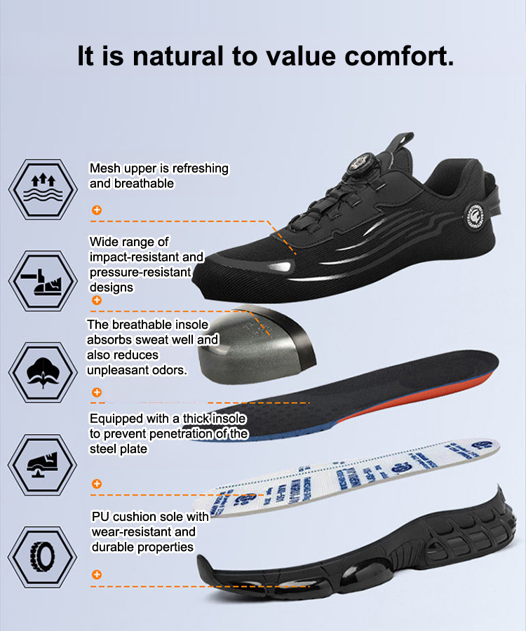 【20-year durability】👍Wear-resistant and puncture-resistant safety shoes