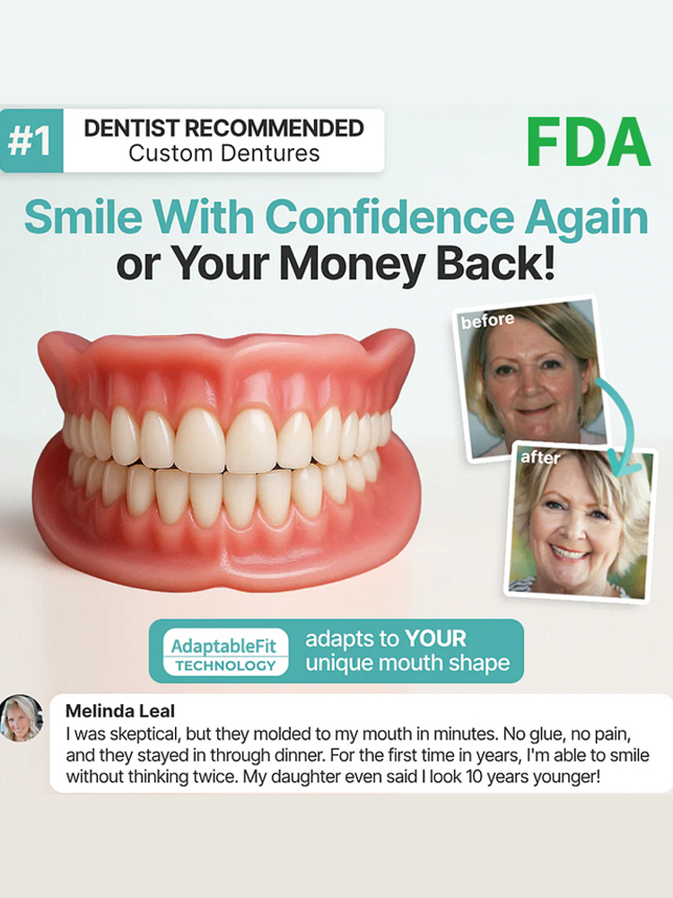 【100% adaptive denture set that fits snugly】Not easy to fall off, fits naturally and perfectly