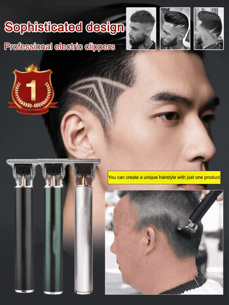Silent and no-stuck hair Electric oil-cut carving hair clipper