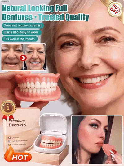 [Comes with Portable Denture Case] ​​Regain Your Smile with Dentures✅ It fits your teeth perfectly, looks realistic, and is comfortable to wear.