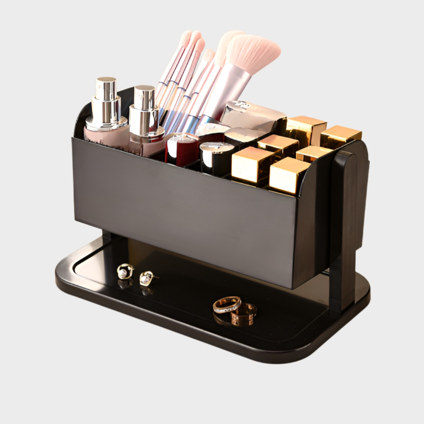 Light luxury large capacity lipstick storage box rotatable cosmetic storage box