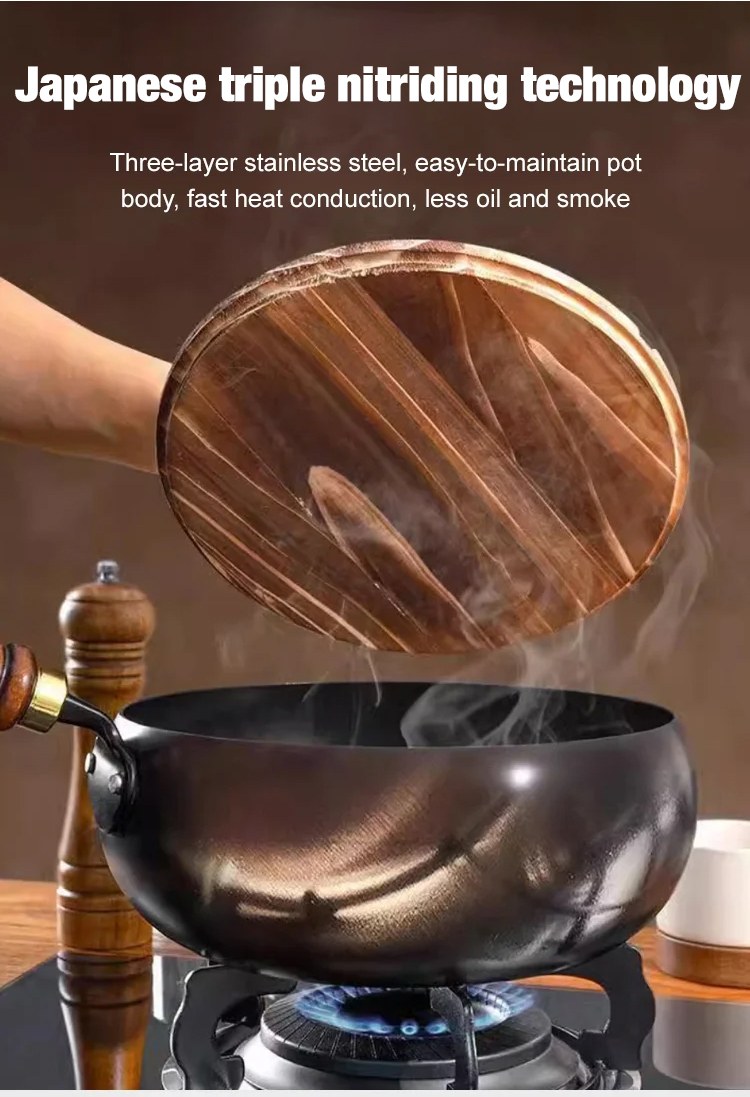 Handmade Hammered Large Belly Pot❤️Ultra-light Design / Rust-proof / Pre-seasoned Before Shipment