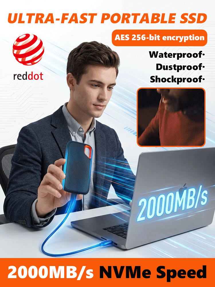 High-speed solid-state portable hard drive✨2026 Newest Model: High-Speed ​​Solid State Drive. 100% Genuine Guarantee.