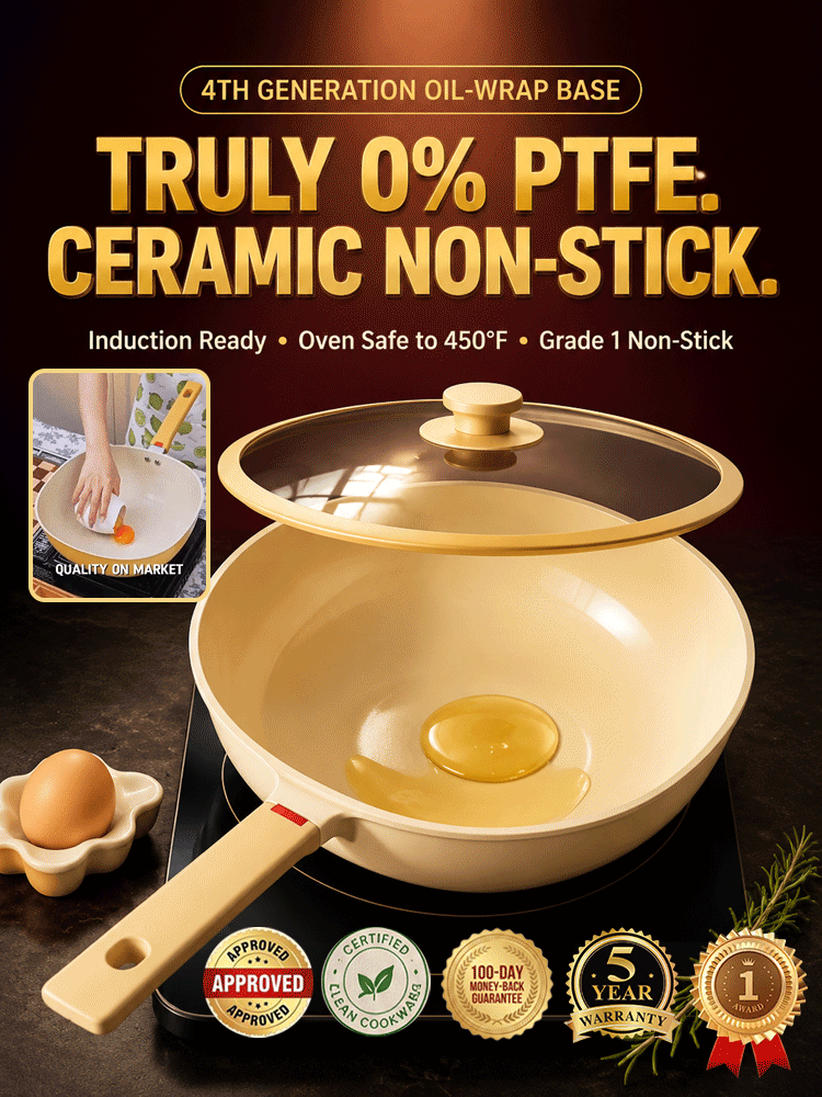 Lightweight Household Ceramic Non-Stick Pan🔥 Non-stick even with little to no oil—perfect for frying eggs and fish!
