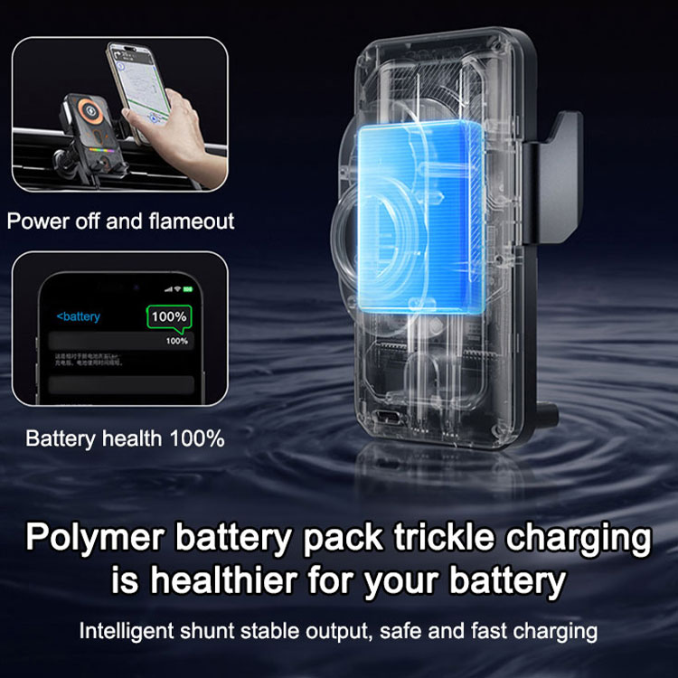 Wireless fast charging car phone holder🤖 The phone clamps automatically when brought close, requiring no manual operation throughout the process.