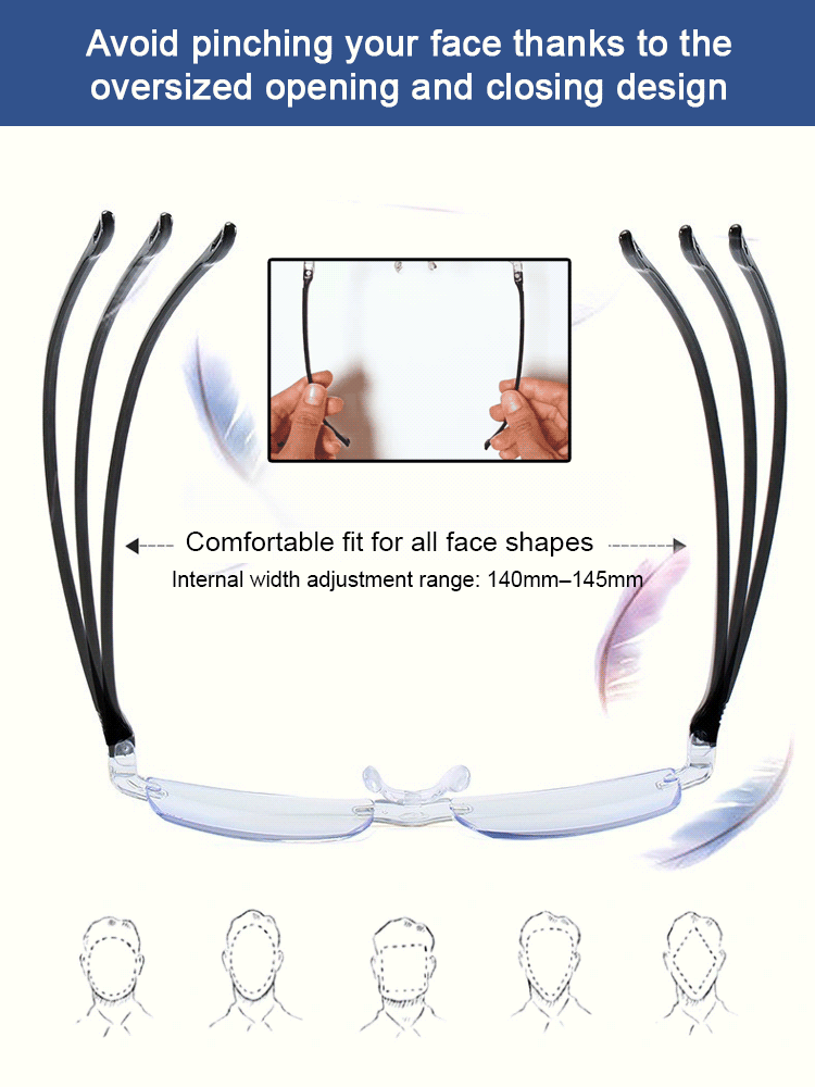 Smart zoom glasses ✨No need for eye examination, the degree is automatically adjusted within the range of -7 to +7 to meet your vision needs.
