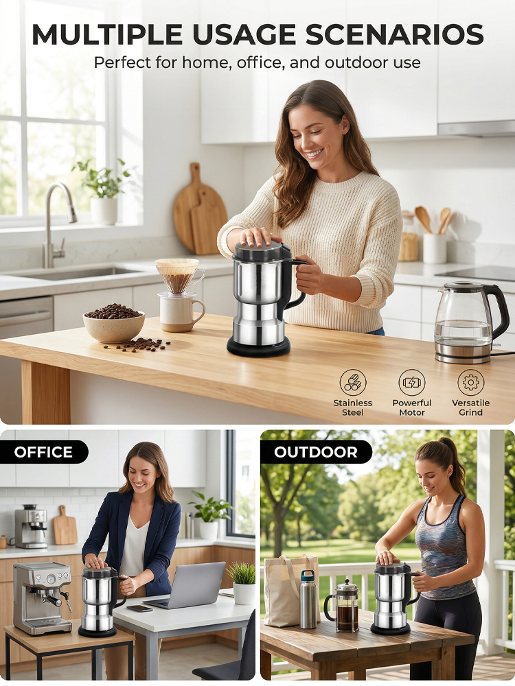 High-power household grinder⏱️ It can grind ingredients into fine powder in just 30 seconds, producing powder quickly without waiting