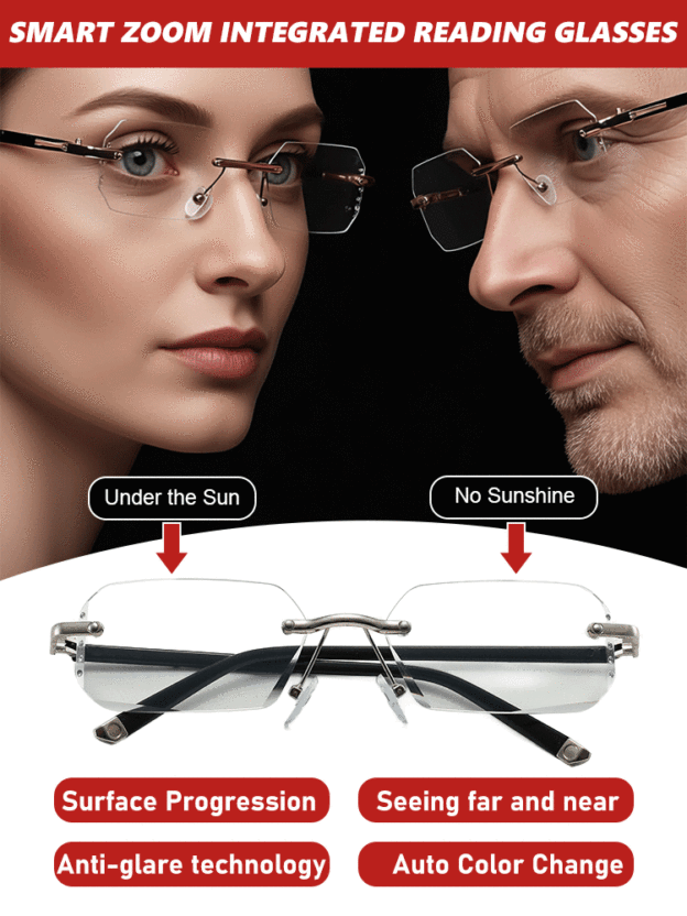 👨⚕️[Recommended by Ophthalmologists] Smart Zoom Integrated Reading Glasses