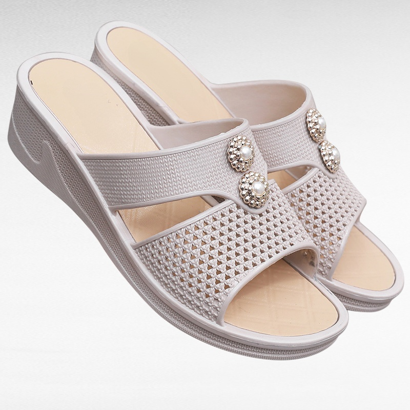 Non slip soft thick soled high-heeled women's sandals for home use