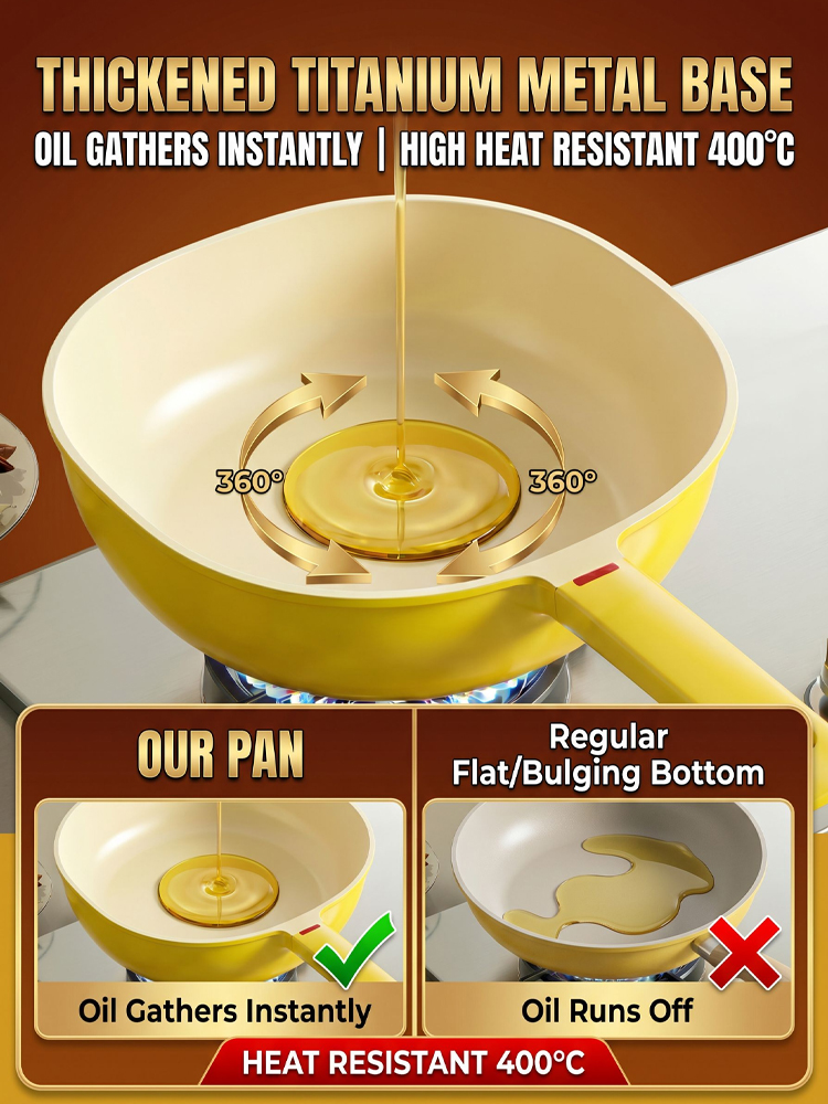 Lightweight Household Ceramic Non-Stick Pan🔥 Non-stick even with little to no oil—perfect for frying eggs and fish!