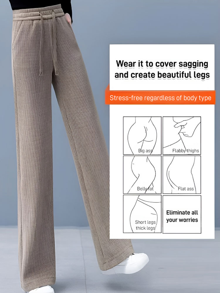 [Total sales: 110,000 units] Corduroy trousers with a straight leg and flowing cut