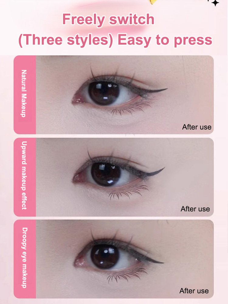 Integrated Rotating Eyeliner Stamp Pen⚡Press for 1 second to create a clear and natural eyeliner look; no need to repeatedly draw