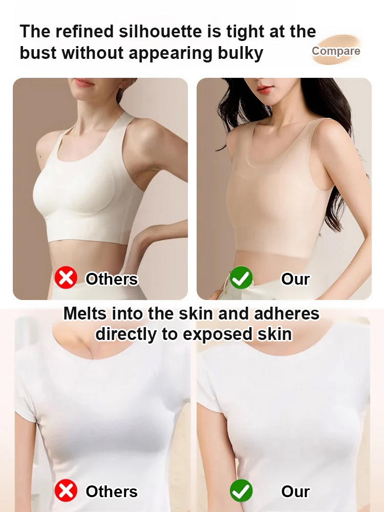 It makes your breasts look smaller and has a slimming effect. The sides are adjustable to prevent sagging and are seamless vest-style underwear