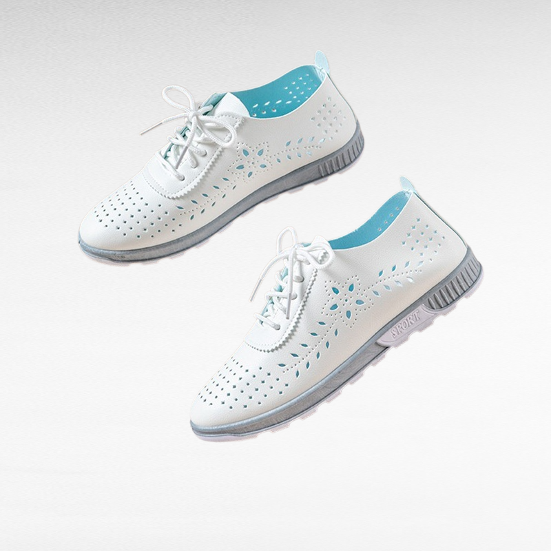Summer women's hollow hole shoes in white color