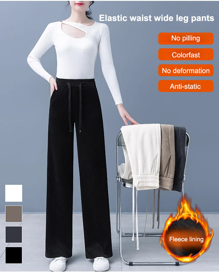 [Total sales reached 110,000 units]Drape straight-leg corduroy pants