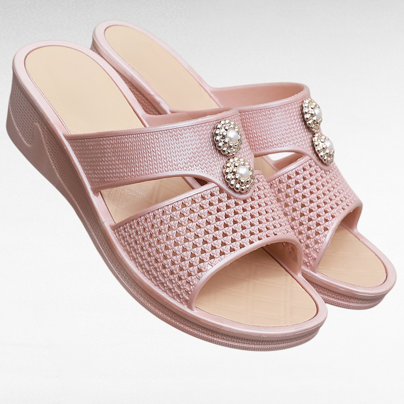 Non slip soft thick soled high-heeled women's sandals for home use