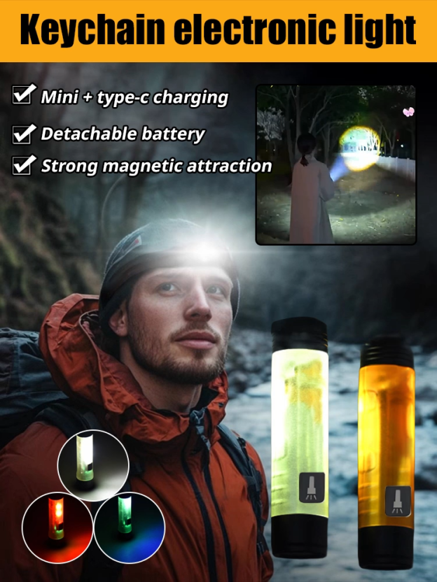 ✨Multifunctional strong light magnetic lamp,With built-in magnetic suction function, stable lighting without holding