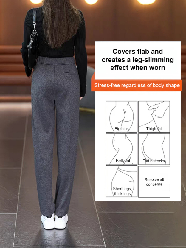 Elegant Curved Wool Cashmere Wide-Leg Pants🐑100% pure cashmere