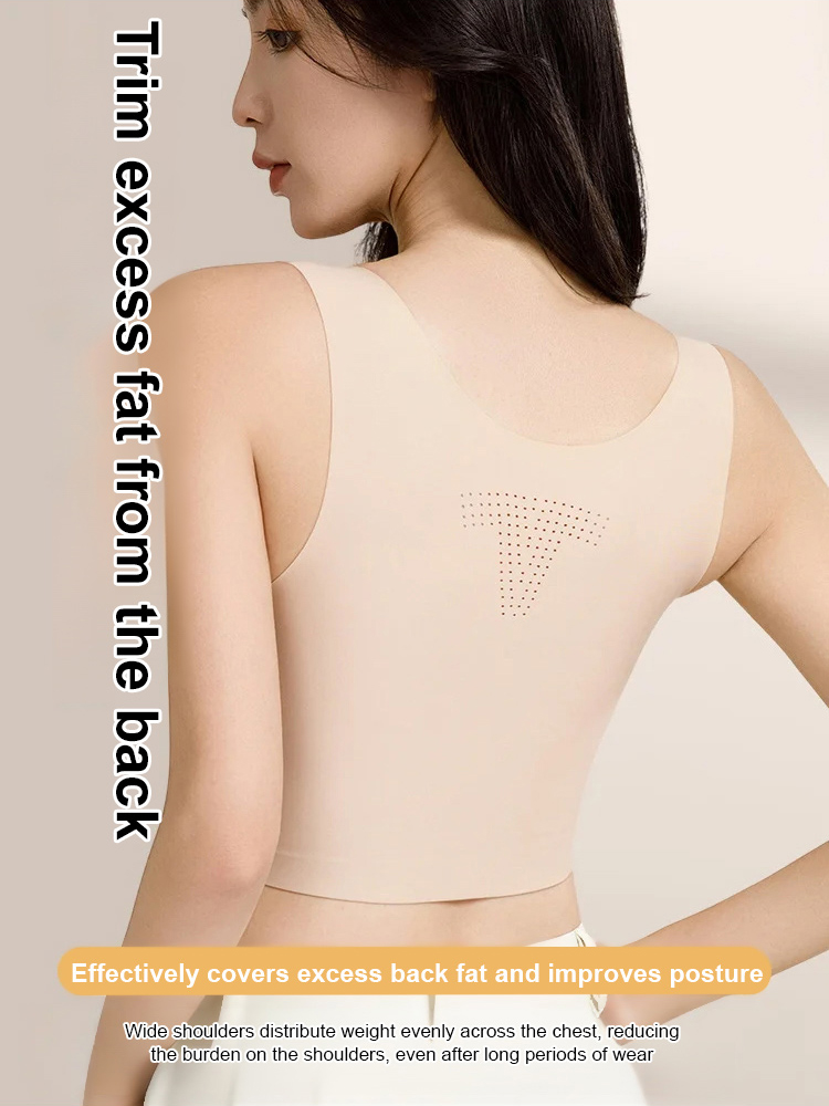 It makes your breasts look smaller and has a slimming effect. The sides are adjustable to prevent sagging and are seamless vest-style underwear