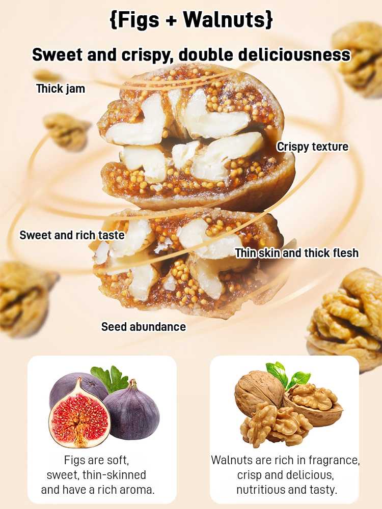 Walnut-Stuffed Dried Figs，Low-calorie, high-satisfaction, healthy snack