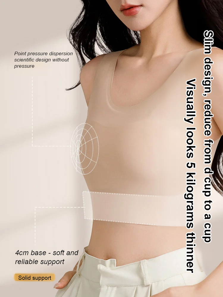 It makes your breasts look smaller and has a slimming effect. The sides are adjustable to prevent sagging and are seamless vest-style underwear