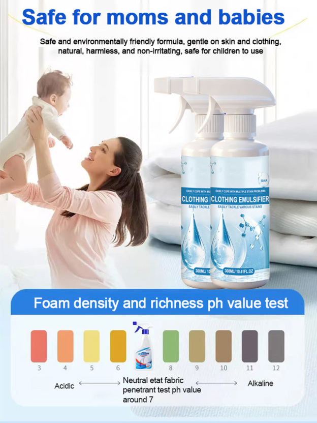 【One Spray for Stain Removal Without Marks】Clothing Stain Removal and Color Protection Emulsifier🧴Eco-friendly and gentle formula, safe for pregnant women and children