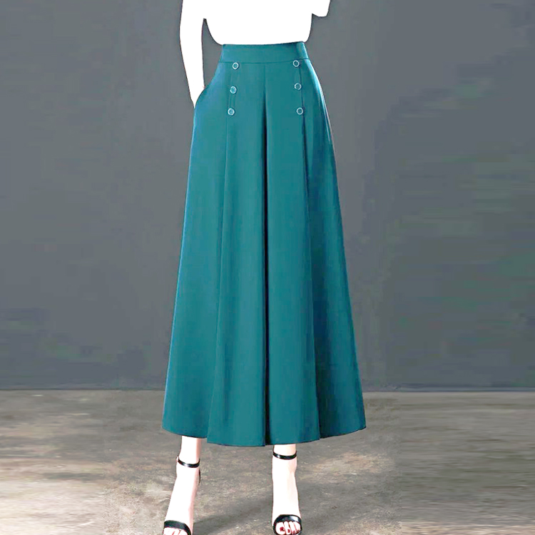 Fashion cool loose high waist wide leg pantskirt for women