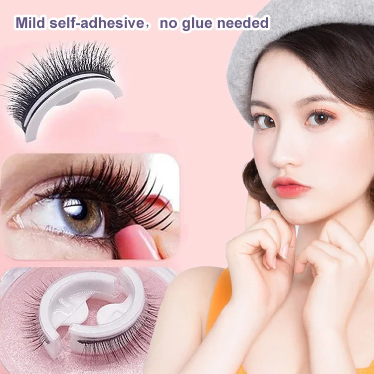 Reusable Self-Adhesive Eyelashes Without Glue
