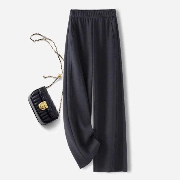Elegant Curved Wool Cashmere Wide-Leg Pants🐑100% pure cashmere
