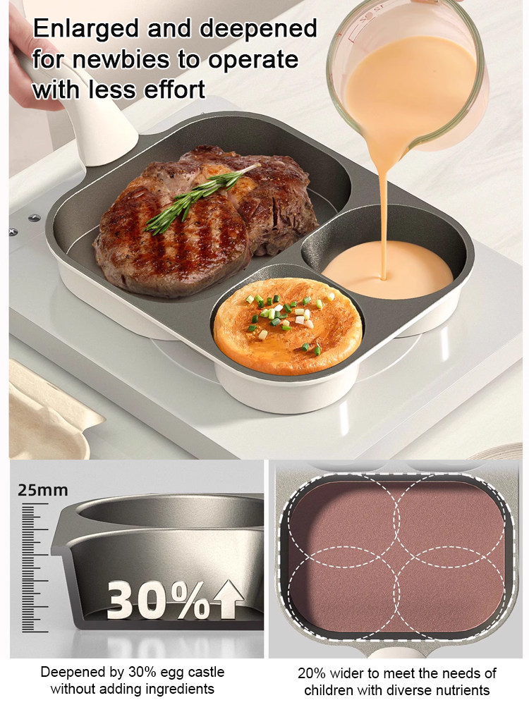 [Uncoated partitioned healthy pot] Hand-forged nutritious non-stick pot