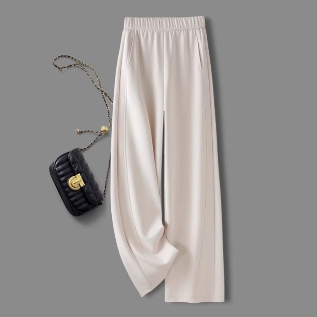 Elegant Curved Wool Cashmere Wide-Leg Pants🐑100% pure cashmere