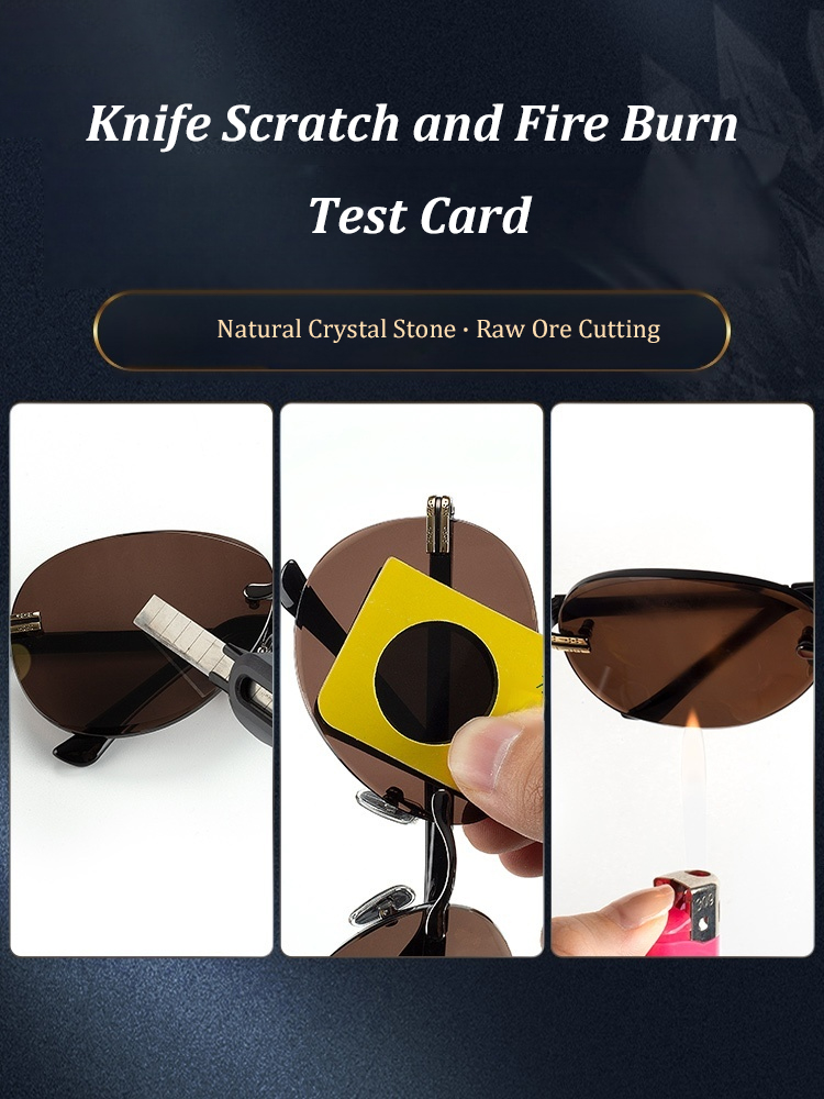Crystal Stone Frameless Protective Sunglasses,Make night driving safer